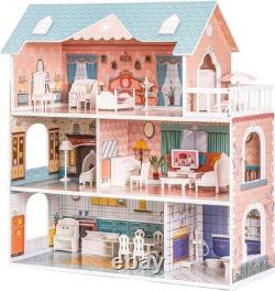 Wooden Dollhouse Gift for Kids Inspires Creativity & Endless Fun, Ages 3-6