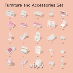 Wooden Dollhouse Gift for Kids Inspires Creativity & Endless Fun, Ages 3-6