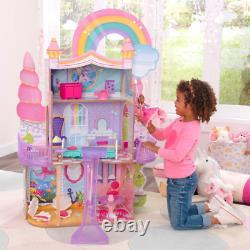 Wooden Dollhouse Rainbow Dreamers Unicorn Mermaid Doll House Gift Little Girls