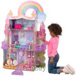 Wooden Dollhouse Rainbow Dreamers Unicorn Mermaid Doll House Gift Little Girls