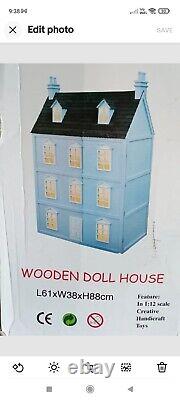 Wooden Dolls House Flat Pack Kit 112 Scale Unpainted