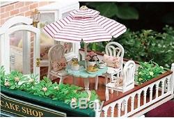 Wooden Handmade Dollhouse Miniature DIY Kit Romantic Cafe w Furniture 124 scale