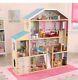 Wooden Majestic Mansion Dollhouse 34 Accessories 4 Levels 8 Rooms Kids Play Gift