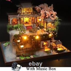 Wooden Miniature Building Kit Doll Houses with Furniture Chinese Casa Dollhouse
