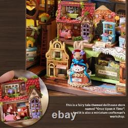 Wooden Miniature Dollhouse Fairy Tale Kingdom Rare House DIY Model Kit for Adult