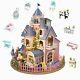 YUZHEN DIY Miniature Dollhouse Kit with Furniture and LED Lights Large Castle