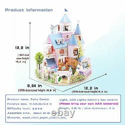 YUZHEN DIY Miniature Dollhouse Kit with Furniture and LED Lights Large Castle