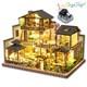 Yuzhen Miniature Dollhouse Kit with Furniture & LED Lights, Japanese Wooden D