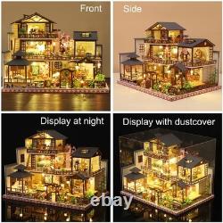 Yuzhen Miniature Dollhouse Kit with Furniture & LED Lights, Japanese Wooden D