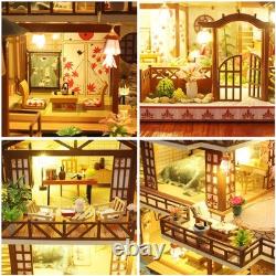 Yuzhen Miniature Dollhouse Kit with Furniture & LED Lights, Japanese Wooden D
